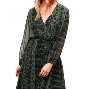 Wilfred Black and Green Snake Print Dress